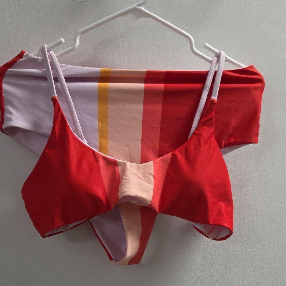 ROMWE Multicolor Striped Bikini Set